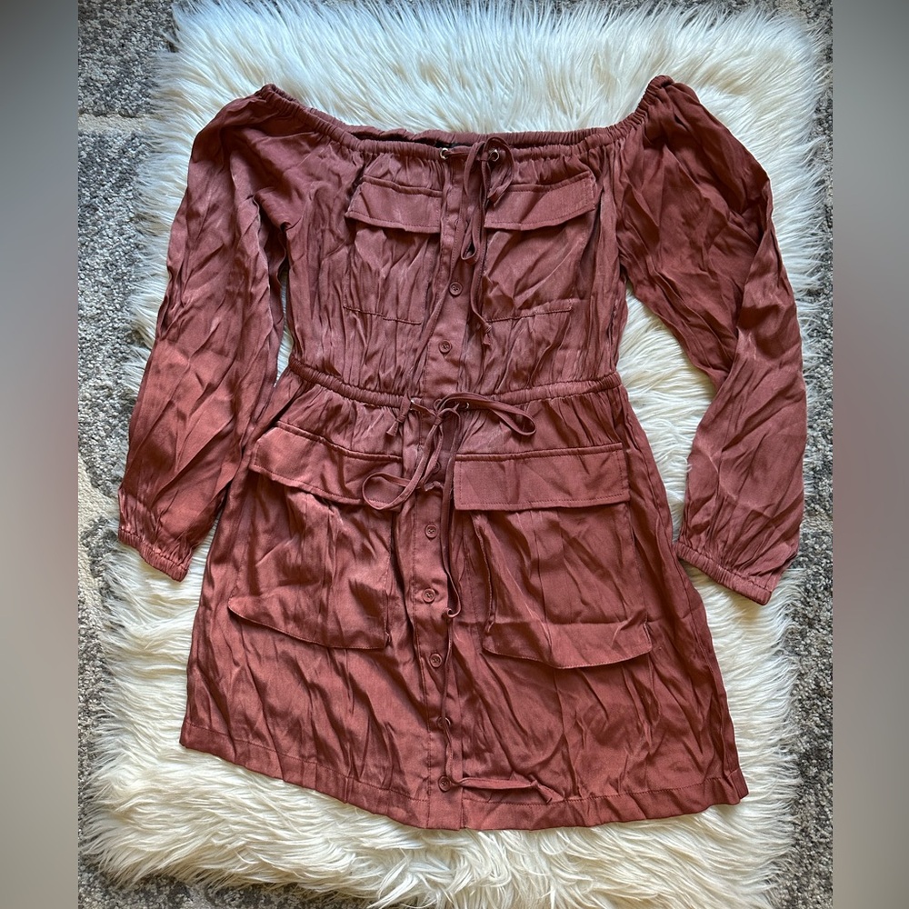 Off-shoulder mini dress